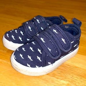 First Steps Navy and White Shark Shoes